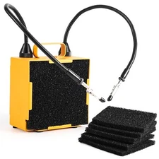 Solder Fume Extractor with 2 Magnetic Helping Hands and 5 Carbon Filters -Bre...