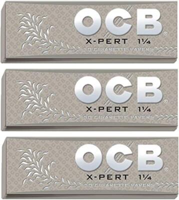 OCB X-Pert 1 1/4 Rolling Paper 1.25 Cigarette Paper 50 Leaves Each (3 Booklets)