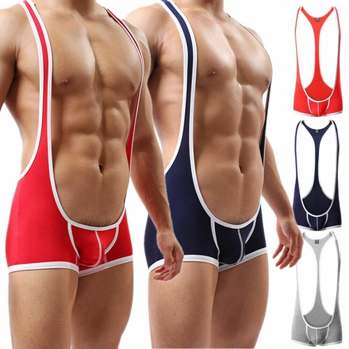 Hombres Leotardo Body Boxers Ropa Interior Gay Monos Lucha Singlete Camiseta Interior - Imagen 4 de 14