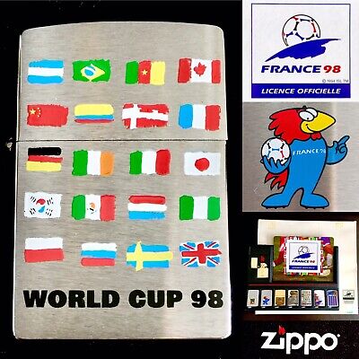 Rare Boxed Official Holographic “France 98” Football World Cup Zippo  Lighter Set