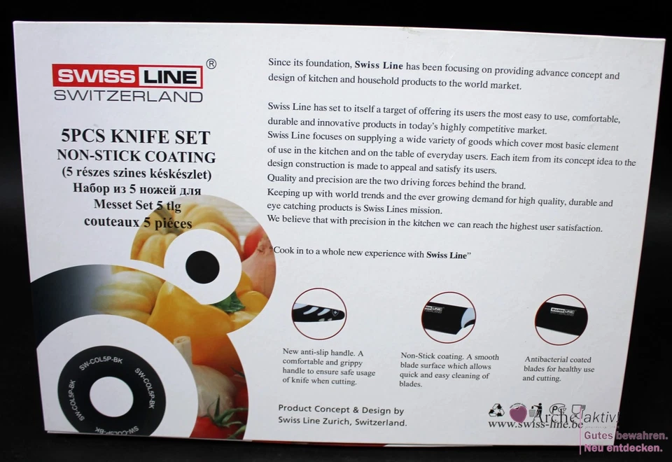 Swiss Line Messer-Set mit Antihaftbeschichtung - 6-Teilig, neuwertig - Bild 3 von 3