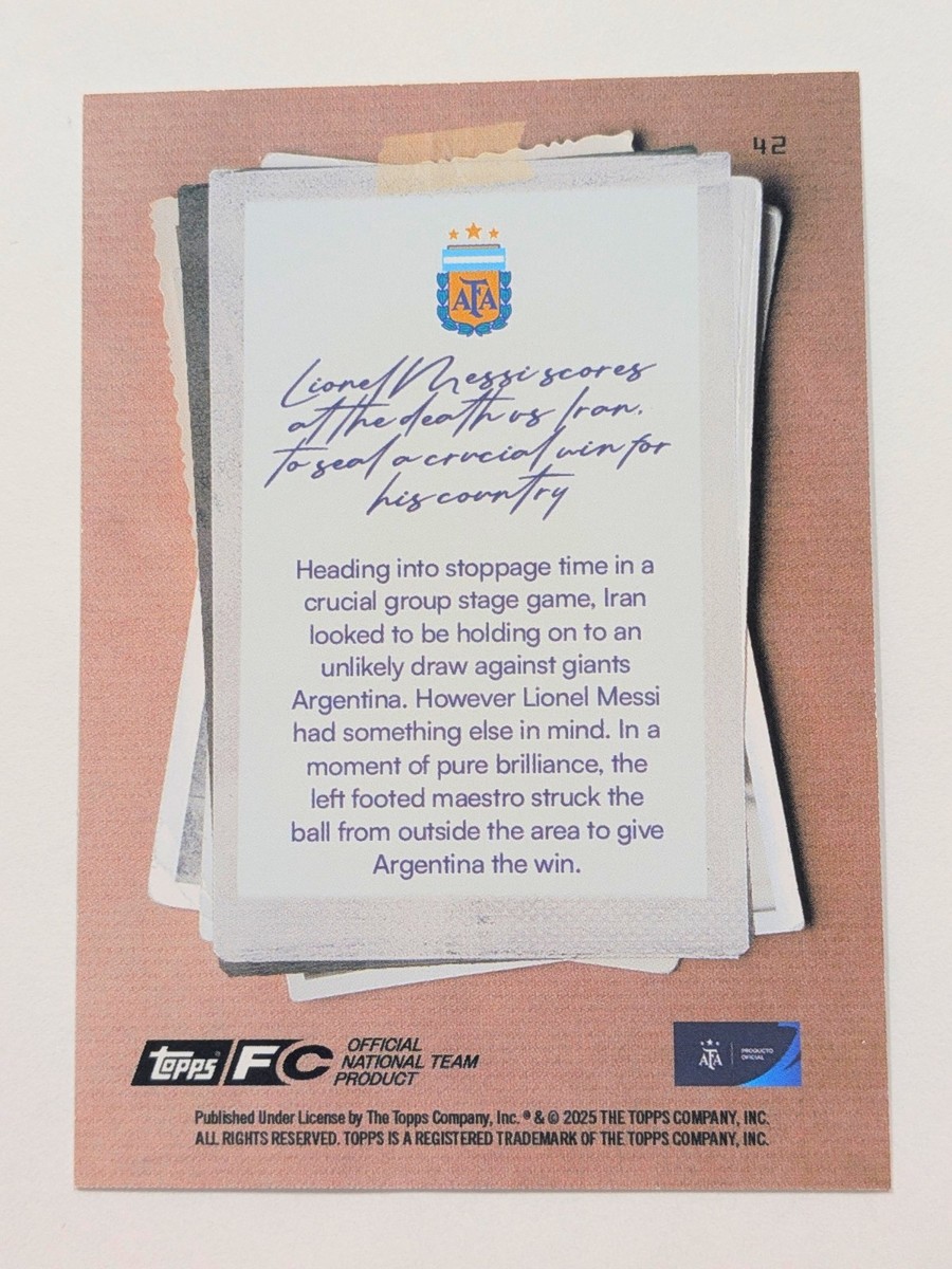 Lionel Messi 2025 Topps Focus Argentina Moments in Time Sky Blue