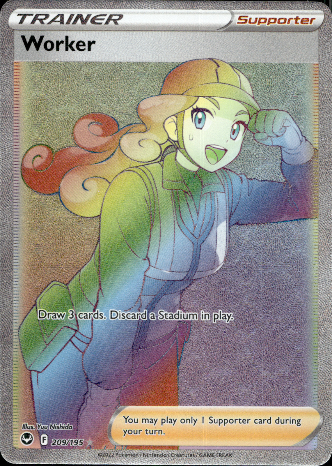 Worker – Full Art Trainer – #209/195 – SV12: Silver Tempest – NM – Pokémon TCG