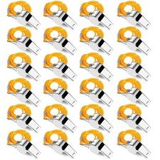 SHENGQIDZ 24 Pack Whistles, Stainless Steel Sports Loud Crisp Sound Whistles ...