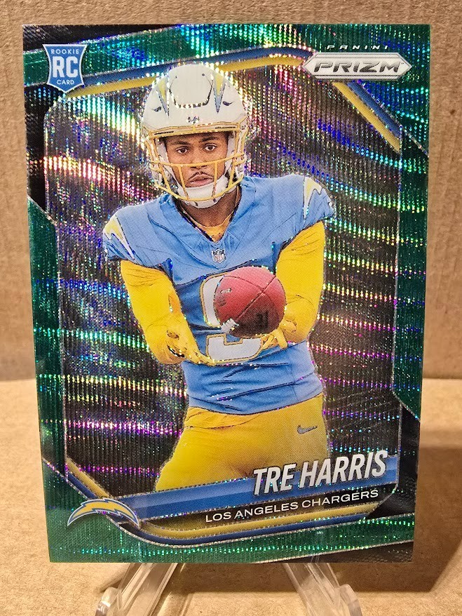 2025 Panini Prizm - Rookies Tre Harris #371 Green Wave Prizm (RC)