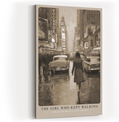 Sinus Art Paul Sinus Wandbild The Girl Who Kept Walking Retro City Street Scene