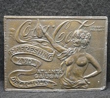 XB13167 VINTAGE 1970s COCA-COLA REFRESHING DELICIOUS POP DRINK BELT BUCKLE