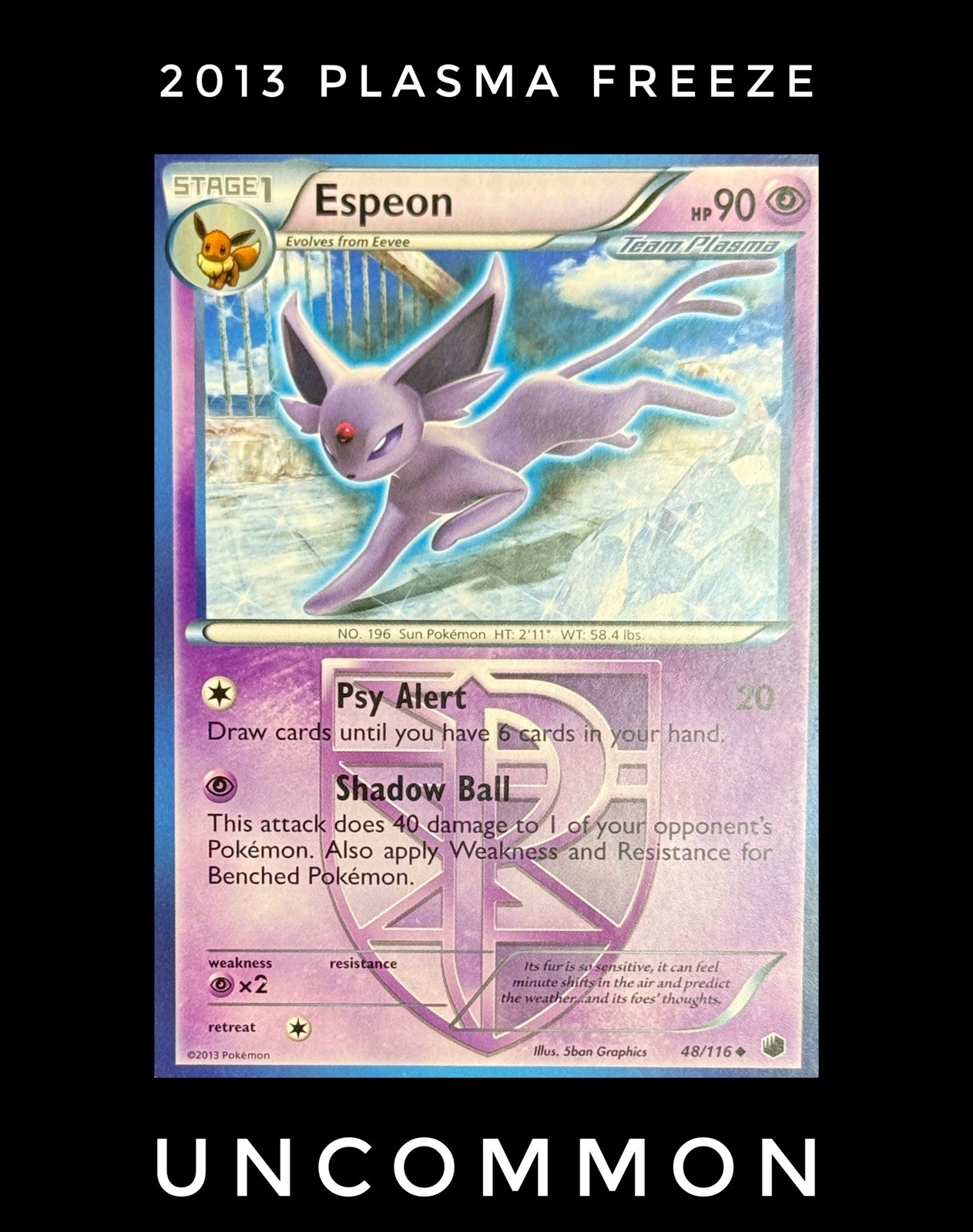 Espeon 2013 Pokemon Plasma Freeze 48/116 Uncommon NM/LP