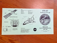 NASA Vintage Space Shuttle Mission Event Card - Johnson Space Center STS-57