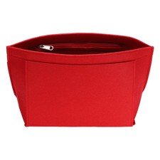 Purse Organizer Insert, Medium Felt Handbag Organizer with Zipper, Red