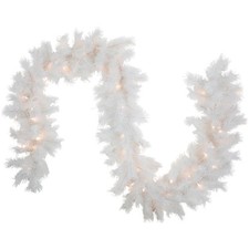 Northlight White Alaskan Pine Artificial Christmas Garland White LED Lights