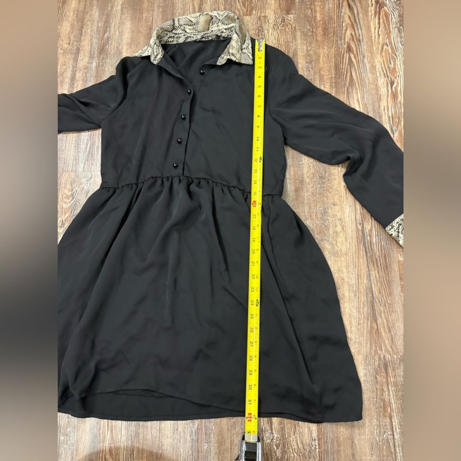 Zara Basic Black Python Snake Trim Mini Dress Siz… - image 10