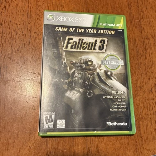 Fallout 3; Game of the year (Microsoft Xbox 360, 2009) Platinum Hits w/ Extras