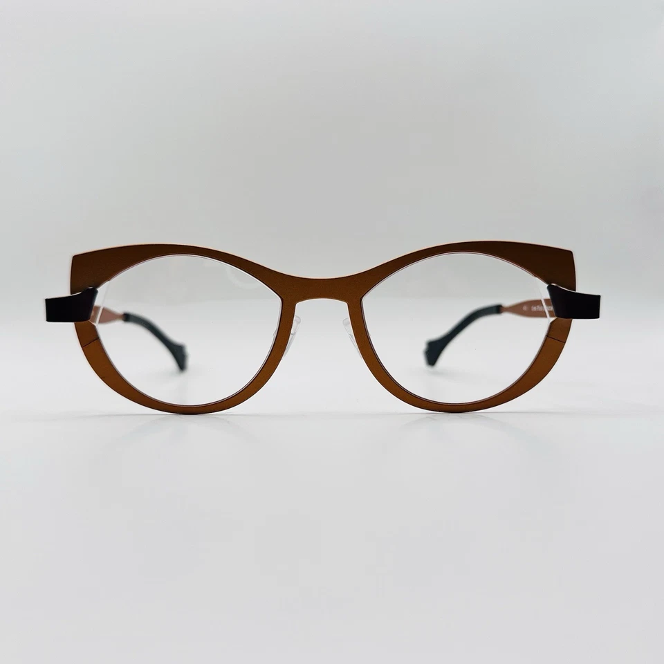 Anteojos Theo Damas Ovalados Bronce Púrpura Cateye James Plooi 450 Bélgica NUEVO Foto 3 de 4