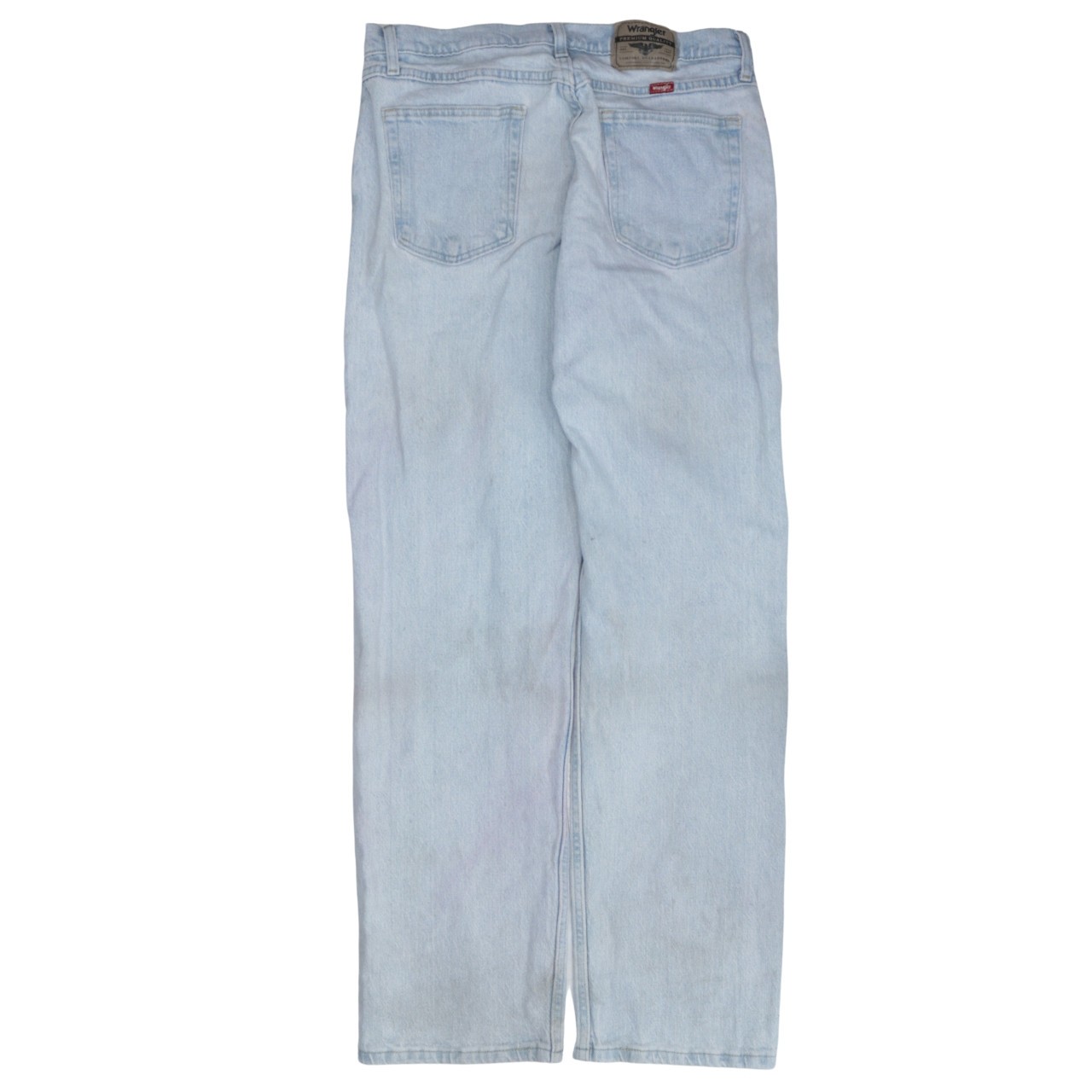 Wrangler Mens Jeans Light Blue Denim Straight Leg Relaxed Stretch 5 Pocket L