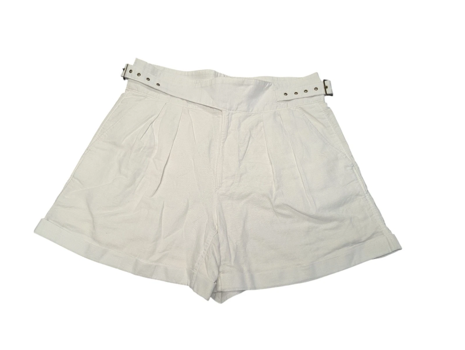 New Banana Republic White Linen Cotton Blend Shorts Size 14 Resort Vacation