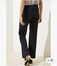NWT Ann Taylor LOFT Marisa High Waisted Trousers Navy Size 4 retails for 69.50