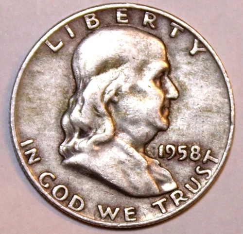1958-D FRANKLIN HALF DOLLAR - Circulated - Very Fine - #1238EB