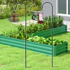 2 Stück Metallstab Garten Hirtenstab Laternenhalter 100cm Schäferstock mit Haken