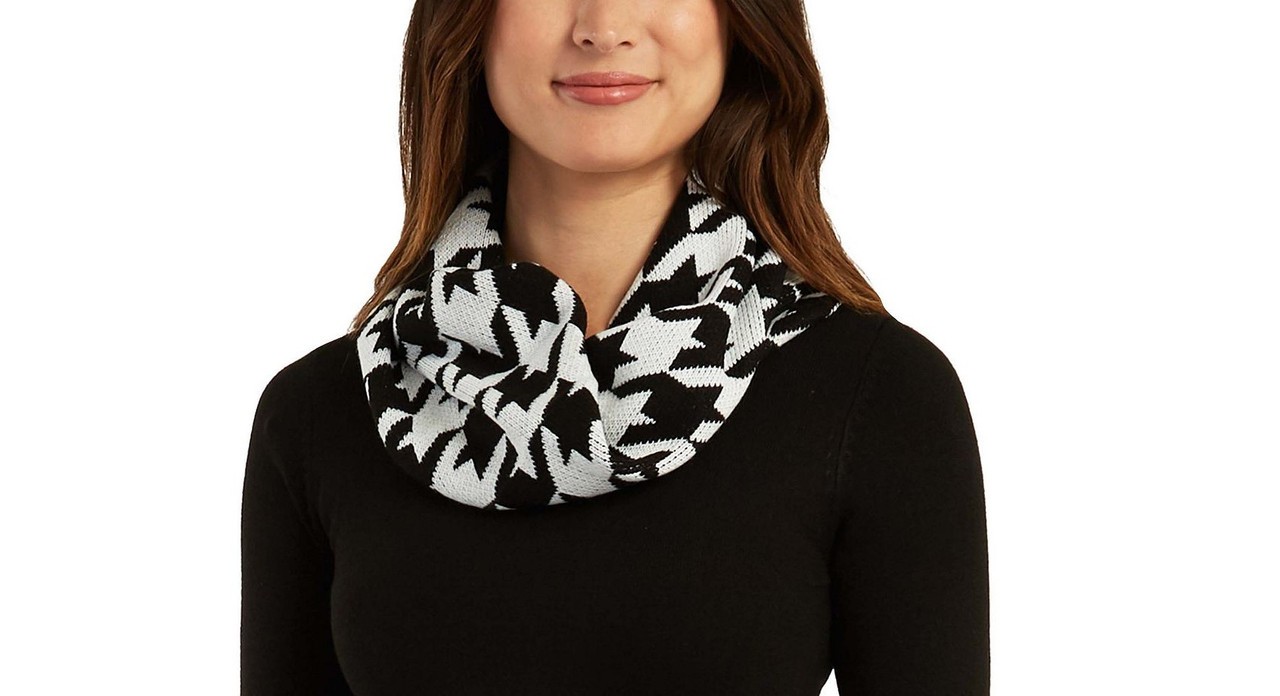 Шарф с принтом BCX Womens Juniors (черный/белый, один размер)