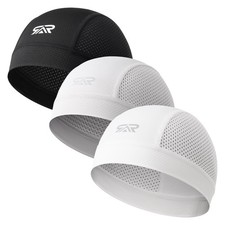 3Pcs Breathable Mesh Skull Cap,Lightweight Quick Dry Sports Helmet Liner for Men
