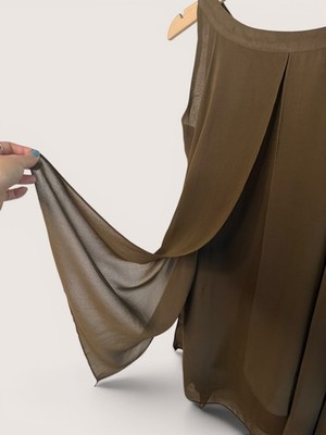 Hippy Indy Chocolate Brown Sheer Layered Chiffon Asymmetrical Boho Dress