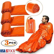 3xEmergency Survival Gear Thermal Sleeping Bag Waterproof Camping Outdoor Hiking