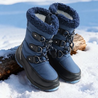 Boys Camouflage Snow Boots Waterproof Warm Fur Lined Slip-Resistant Winter Shoes