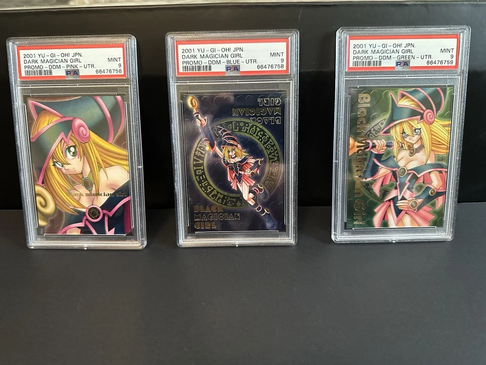 Dark Magician Girl DDM Ultimate Raro Rosa-Azul-Verde PSA 9 Set Foto 2 de 4