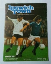 IPSWICH TOWN v WOLVERHAMPTON WANDERERS FOOTBALL PROGRAMME Division One Jan 1979