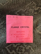 accutron bulova flange crystal 1585 FL 33 M/M NOS NWT YADA YADA