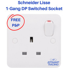 SCHNEIDER Lisse 1-Gang 13A DP Single Socket Outlet White Moulded GGBL3010D NEW!