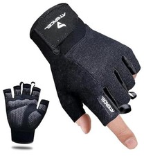 Workout Gloves for Men and Women, Exercise Gloves for Weight Medium Black