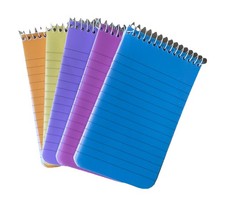3 small 50 sheets  Spiral Notepad neon assorted colours ( 76 x 126mm )