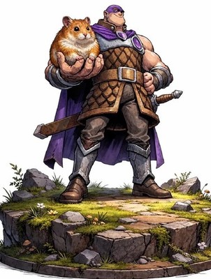 Minsc & Boo/ RPG Figure - Highly Detailed Ready To Be Painted
