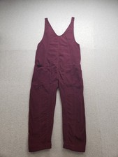 We The Free People Women Jumpsuit S Purple Corduroy V Neck Straight Leg Pockets