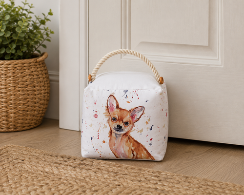 Cubo para perro Leonardo Chihuahua tope de puerta tela ponderada tope de puerta regalo para amante del perro - Imagen 4 de 4