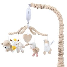 Musical Crib Mobile with 12 Lullabies, Rotating Arm and Detachable Plush Toys