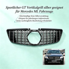 F&uuml;r Mercedes ML W164 stabiler Tuninggrill silberne vordere Fahrzeugfront