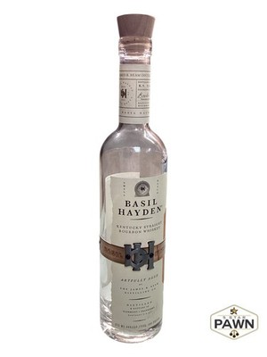 Empty Clear Corked Bottle of Basil Hayden Kentucky Straight Broubon  (FVS036706)