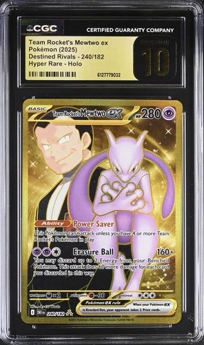 Pokemon Team Rocket's Mewtwo ex 240/182 Destined Rivals - CGC 10 PRISTINE