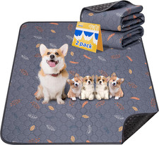 2-Pack Extra Large Reusable Dog Mat for Floor, Dog Playpen, Non-Slip Waterproof