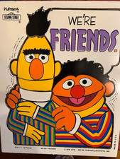 3 VINTAGE PLAYSKOOL WOODEN TRAY PUZZLES BERT ERNIE SESAME STREET
