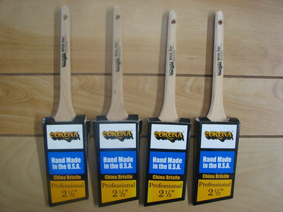 4 EA- CORONA 2 1/2'' WHITE STAR PRO ANGLE SASH PAINT BRUSH MADE IN USA