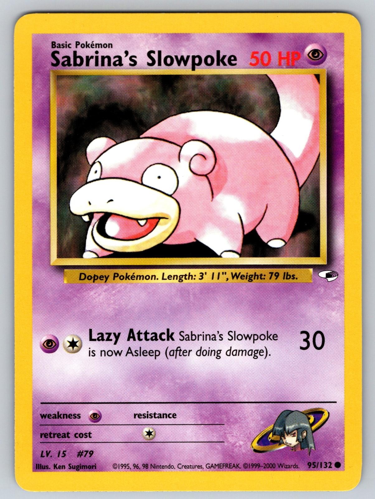 Sabrina's Slowpoke 95/132 Common Gym Heroes Pokemon Unlimited Near Mint