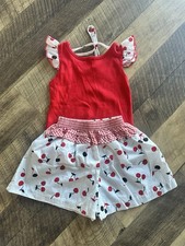 Vintage Winnie The Pooh Brand Red Cherry Short Set Size 4T