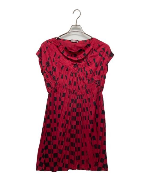 ISSEY MIYAKE Vestido Plisado Con Manga Francesa Abotonada Cuello Chimenea
