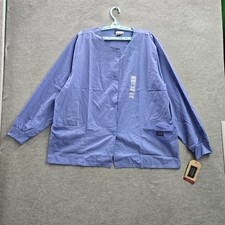 Cherokee Women Scrub Top XL Blue 4350 Traditional Classic Logo Long Sleeve NWT