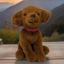 FAO Schwarz Plush Dog 10  Labrador Golden Retriever Puppy Stuffed Animal EUC