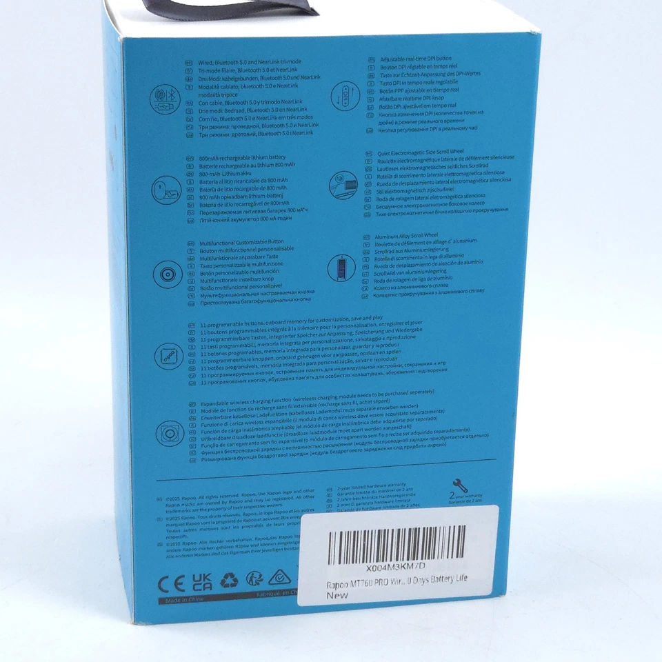 Rapoo MT760L Multi-Mode Wireless Mouse – 11 Buttons, 4 000 DPI, 90-Day Battery - Image 2 of 4